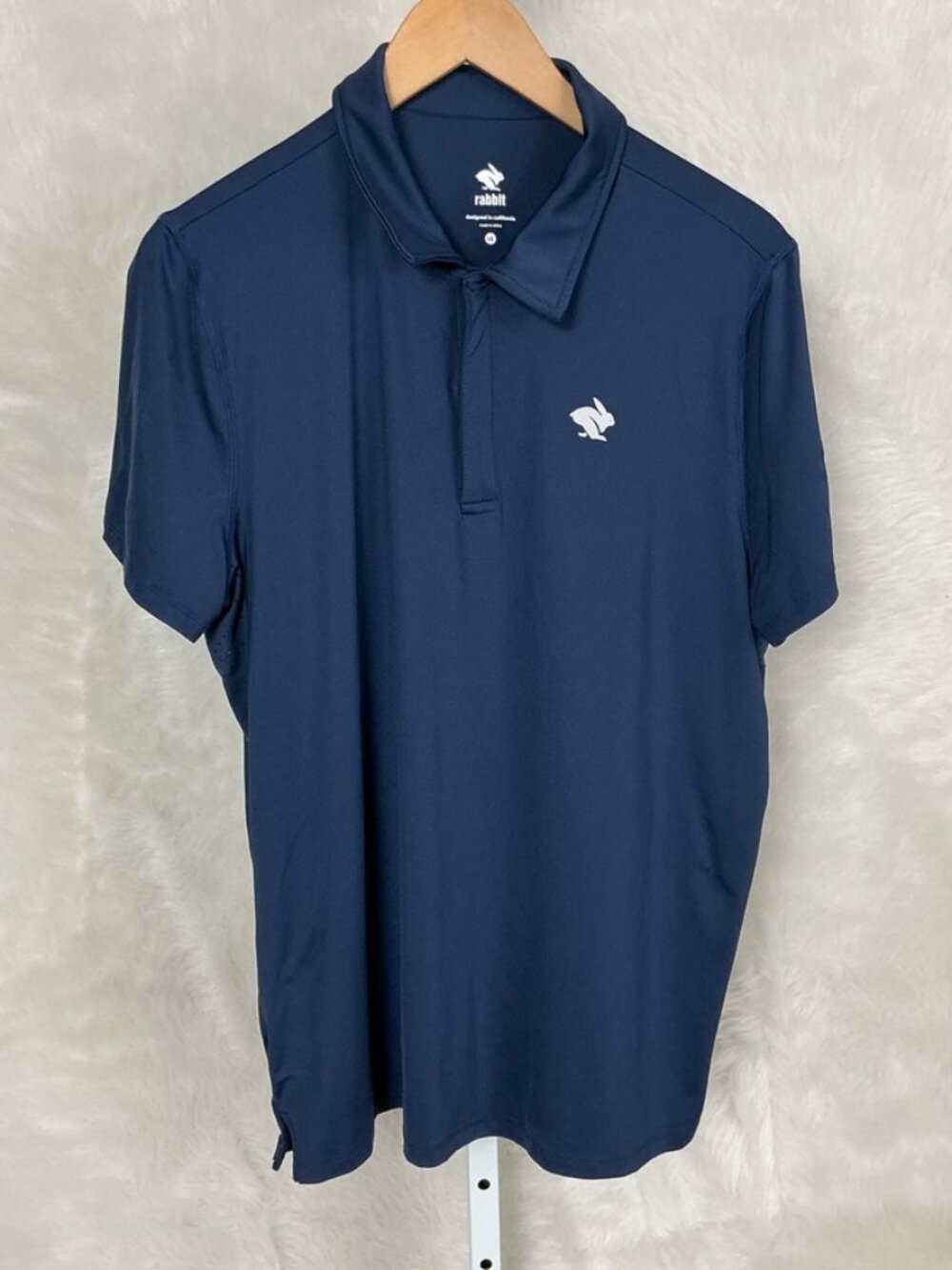 Rabbit Blue Vented Short Sleeve UPF Ice Polo Shirt L